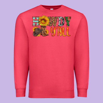 Howdy Y All Premium Sweatshirt Designed By Hra Design Shop
