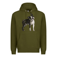 Army Green Boston Terrier Premium Hoodie - LillyAllenDesigns
