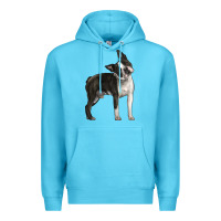 Ocean Blue Boston Terrier Premium Hoodie - LillyAllenDesigns