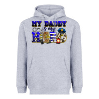 Heather Grey my daddy is my hero police Heavyweight Hoodie - Zillion Design Studio
