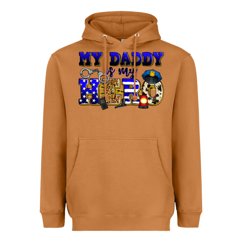 My Daddy Is My Hero Police Heavyweight Hoodie by Zillion Design Studio | Teevron