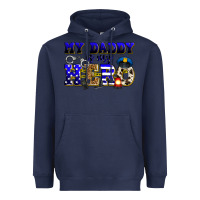 Navy my daddy is my hero police Heavyweight Hoodie - Zillion Design Studio