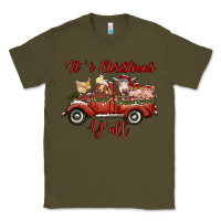Army Green it's christmas y'all truck with farm animals Classic Tee - RanaPortraitStore