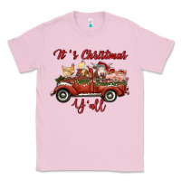 Bubblegum Pink it's christmas y'all truck with farm animals Classic Tee - RanaPortraitStore
