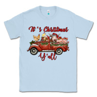 Dusty Blue it's christmas y'all truck with farm animals Classic Tee - RanaPortraitStore