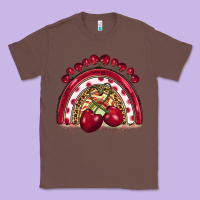 Cherry Rainbow Classic Tee Designed By Barkaloodesign