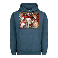 Pigment Midnight Navy merry christmas goats Urban Hoodie - Jasminsmagicworld