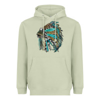 Matcha indian feather headdress with western  patterns Heavyweight Hoodie - RanaPortraitStore