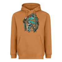 Meerkat indian feather headdress with western  patterns Heavyweight Hoodie - RanaPortraitStore