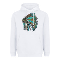 White indian feather headdress with western  patterns Heavyweight Hoodie - RanaPortraitStore