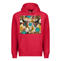 Cardinal cowhide leopard bull skull gemstone Premium Hoodie - NancyCooperArtShop