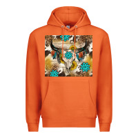 Carrot cowhide leopard bull skull gemstone Premium Hoodie - NancyCooperArtShop