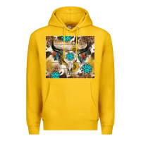 Lemon cowhide leopard bull skull gemstone Premium Hoodie - NancyCooperArtShop