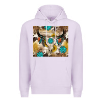 Lilac cowhide leopard bull skull gemstone Premium Hoodie - NancyCooperArtShop