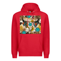 Red cowhide leopard bull skull gemstone Premium Hoodie - NancyCooperArtShop