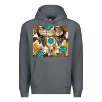 Rock cowhide leopard bull skull gemstone Premium Hoodie - NancyCooperArtShop
