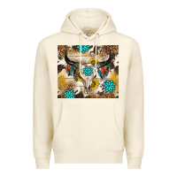 Sandshell cowhide leopard bull skull gemstone Premium Hoodie - NancyCooperArtShop