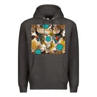 Smoke cowhide leopard bull skull gemstone Premium Hoodie - NancyCooperArtShop
