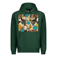 Sports Green cowhide leopard bull skull gemstone Premium Hoodie - NancyCooperArtShop