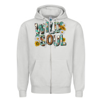 Dove Grey western wild soul with sunflowers Zipper Hoodie - texasbilliewilder
