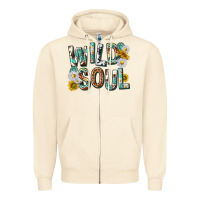Sandshell western wild soul with sunflowers Zipper Hoodie - texasbilliewilder