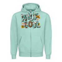 Seafoam western wild soul with sunflowers Zipper Hoodie - texasbilliewilder