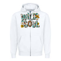 White western wild soul with sunflowers Zipper Hoodie - texasbilliewilder