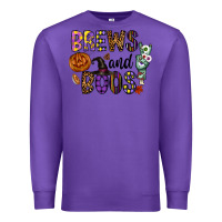 Purple Brews And Boos Premium Sweatshirt - CowhideDigitalArt
