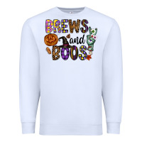 White Brews And Boos Premium Sweatshirt - CowhideDigitalArt