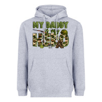 Heather Grey my daddy is my hero army Heavyweight Hoodie - Zillion Design Studio