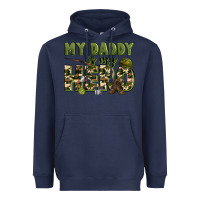 Navy my daddy is my hero army Heavyweight Hoodie - Zillion Design Studio