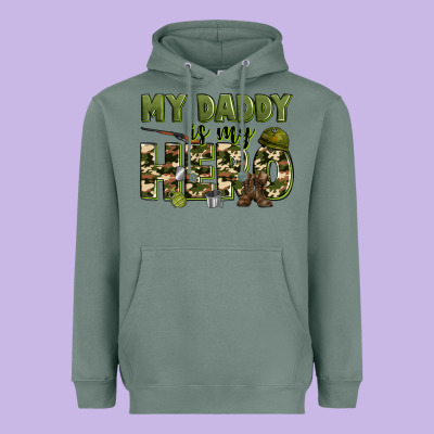 My Daddy Is My Hero Army Heavyweight Hoodie Designed By Zillion Design Studio