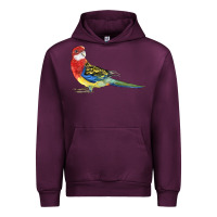 Mauve Wine Rosella Bird Urban Hoodie - LillyAllenDesigns