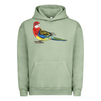 Pigment Oil Green Rosella Bird Urban Hoodie - LillyAllenDesigns