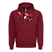 Burgundy mom volleyball Zipper Hoodie - Zillion Design Studio