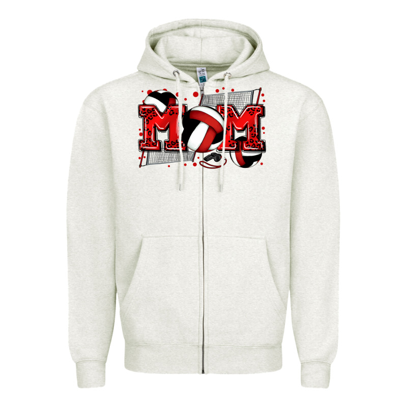 Mom Volleyball Zipper Hoodie by Zillion Design Studio | Teevron