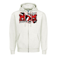 Oatmeal Heather mom volleyball Zipper Hoodie - Zillion Design Studio
