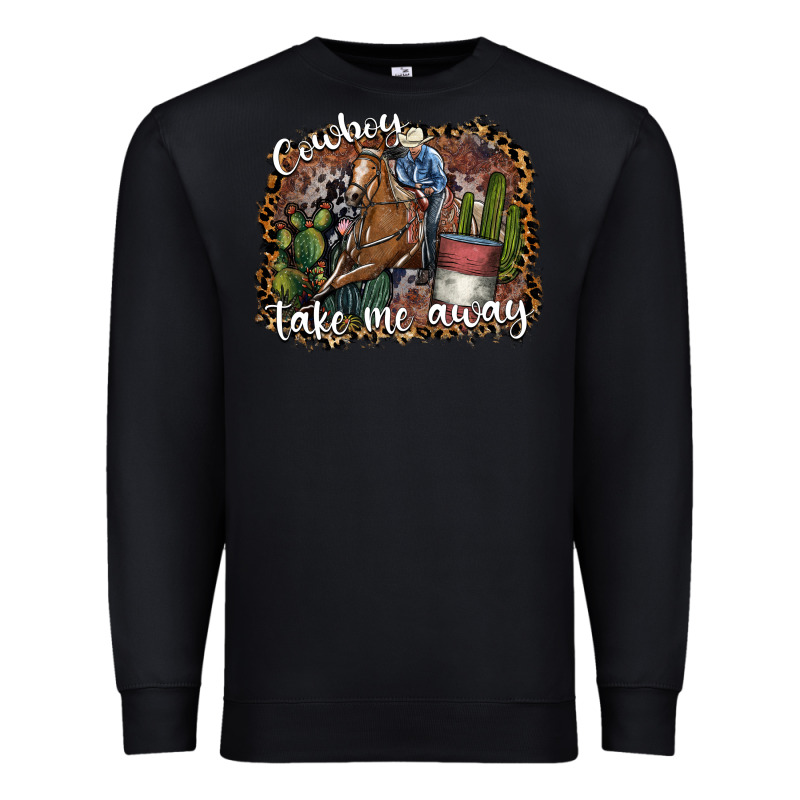Cowboy Take Me Away Premium Sweatshirt by SublimationCraftShop | Teevron