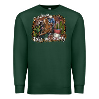 Sports Green cowboy take me away Premium Sweatshirt - SublimationCraftShop