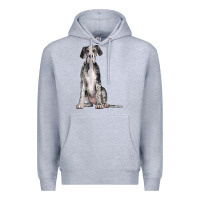 Heather Grey Great Dane Dog Premium Hoodie - LillyAllenDesigns