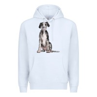 White Great Dane Dog Premium Hoodie - LillyAllenDesigns