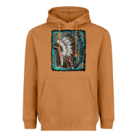 Meerkat indian feather headdress with leopard background Heavyweight Hoodie - RanaPortraitStore