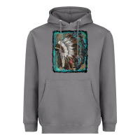 Storm indian feather headdress with leopard background Heavyweight Hoodie - RanaPortraitStore
