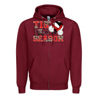 Burgundy tis' the season volleyball Zipper Hoodie - Zillion Design Studio