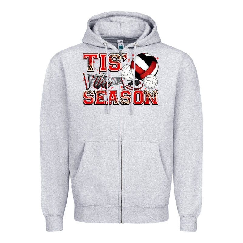 Tis' The Season Volleyball Zipper Hoodie by Zillion Design Studio | Teevron