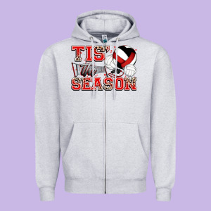 Tis' The Season Volleyball Zipper Hoodie Designed By Zillion Design Studio