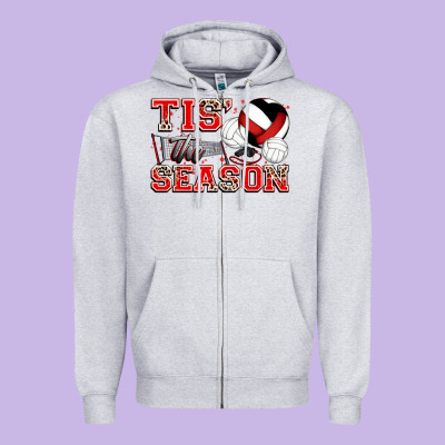 Tis' The Season Volleyball Zipper Hoodie Designed By Zillion Design Studio