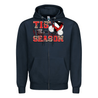 Navy tis' the season volleyball Zipper Hoodie - Zillion Design Studio