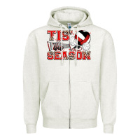 Oatmeal Heather tis' the season volleyball Zipper Hoodie - Zillion Design Studio