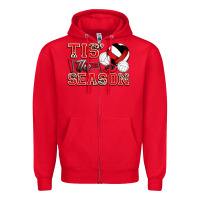 Red tis' the season volleyball Zipper Hoodie - Zillion Design Studio